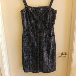 Banana Republic tweed snap button preppy dress